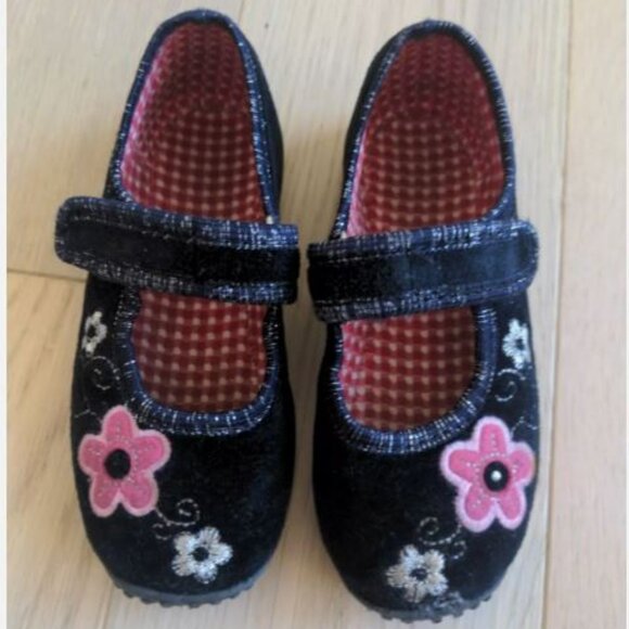 Zetpol girls shoes size 25 Flower Floral Europe European velvet approx size 9 - Picture 1 of 6